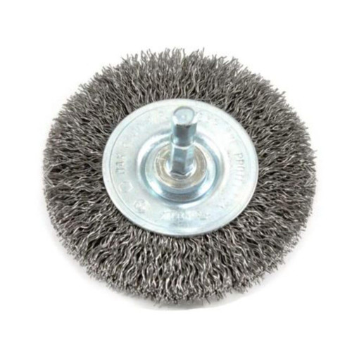 Forney 72735 Crimped Wire Wheel | 3 in. Diameter, 1/4 in. Hex Shank