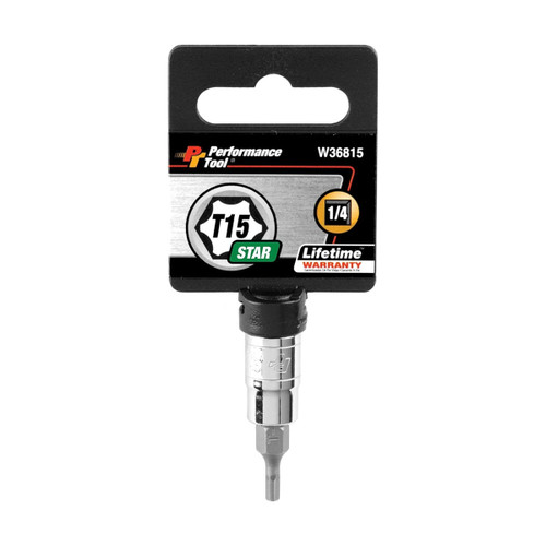 Performance Tool T-15 star bit socket 1/4 drive