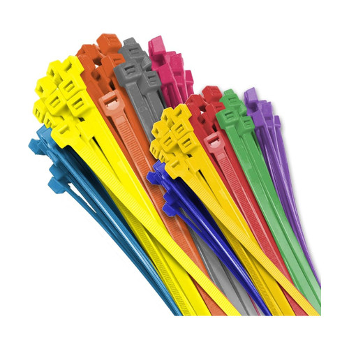 Ideal Clamp Products 11″ × 0.18″ 50 lb Assorted Color Cable Ties, 40-Pack (AC11MD40)