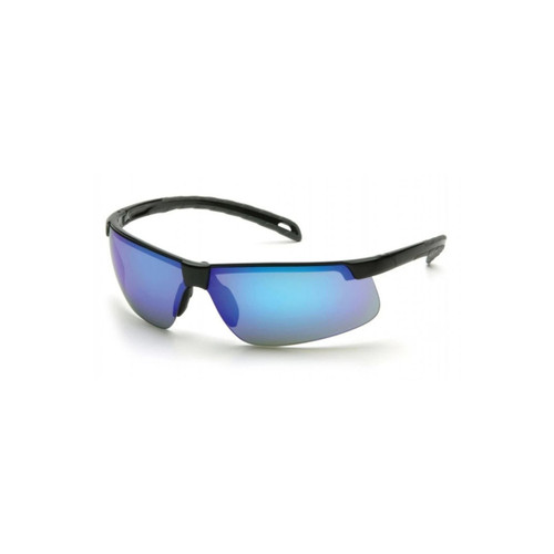 Pyramex Ever‑Lite Safety Glasses, Black Frame with Ice Blue Mirror Lens (SB8665D)