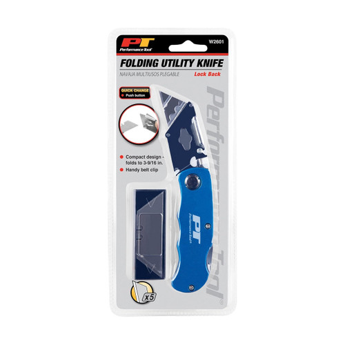 Performance Tool Folding Lock-Back Utility Knife (W2601)