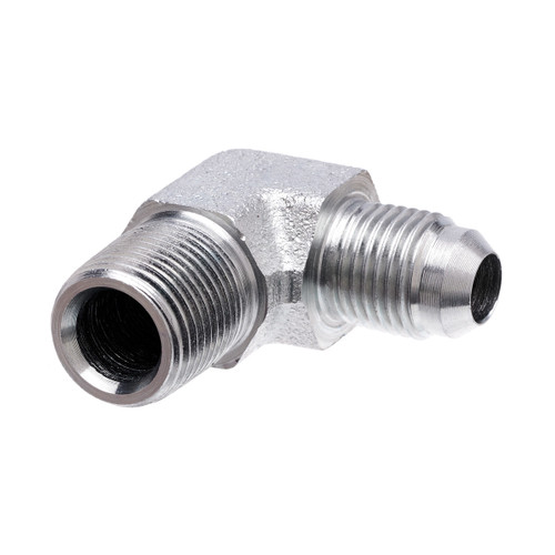 Gates Hydraulic Hose Adapter, Male JIC 37° Flare to Male Pipe NPTF 90° (6MJ4MP90)