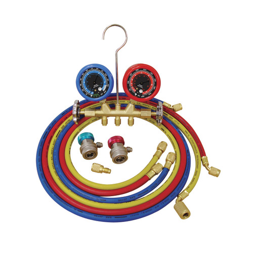 ATD Tools R12/R134a Deluxe Dual Brass A/C Manifold Gauge Set (3694)