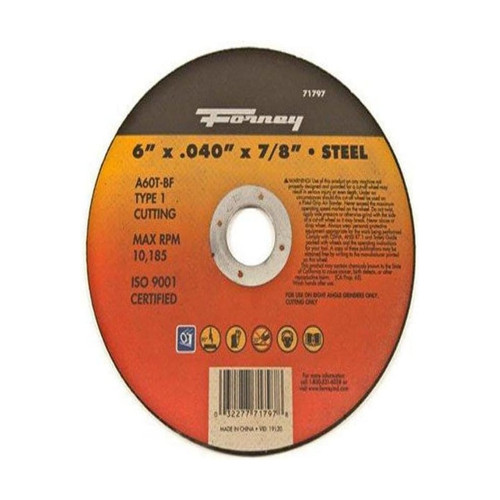 Forney Cut-Off Wheel, Type 1, 6" x 0.040" x 7/8", Metal (71797)