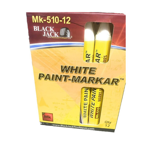 Blackjack Tires White Paint Stick, ½″ Diameter Hex (MK-510-12)