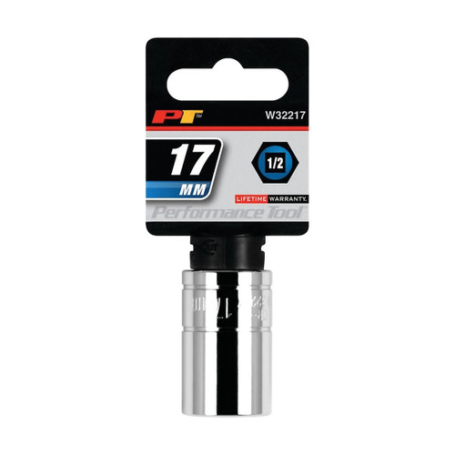 Performance Tool 1/2″ Drive 17 mm Chrome Socket (W32217)