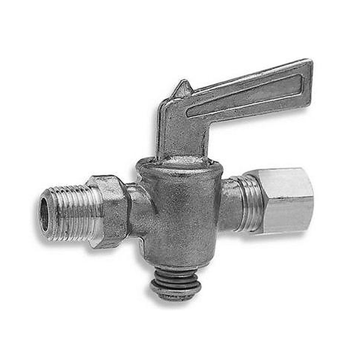 Edelmann Compression Straightway Shut-Off Cock, 5/16" Tube (1/2-24 Thread) x 1/8" Pipe Thread, Maximum Operating Pressure: 30 PSI