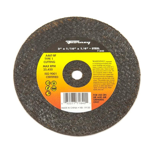 Forney 71840 metal cut-off wheel 3 x 1/16 inch