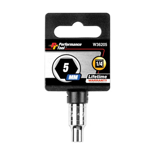 Performance Tool 1/4" Drive 5mm Metric Chrome Socket | W36205