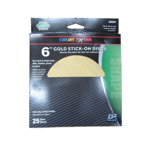 Color Xtra 6" GOLD 320 Grit Abrasive Disc (CX8254)