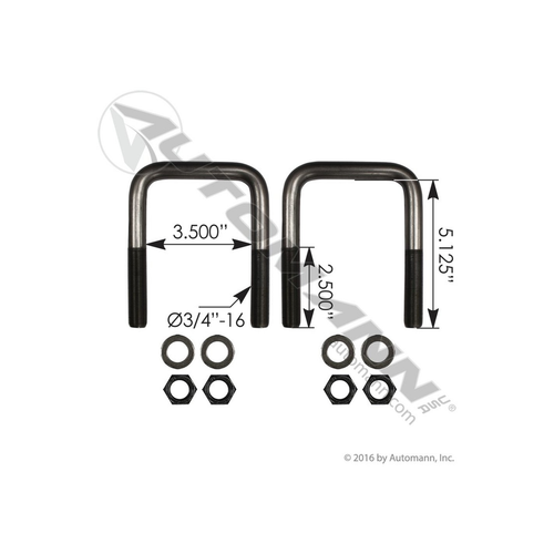 Automann U bolt kit AUBK8253051 square 3/4 inch