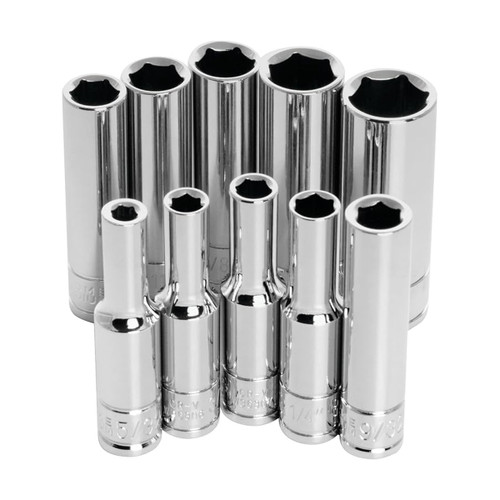 Performance Tool 10‑Piece 1/4″ Drive SAE Socket Set (W36300)