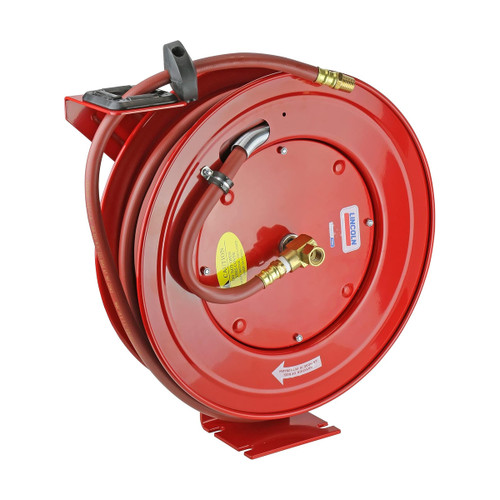 Lincoln Industrial 50' × ½" Spring-Return Air/Water Hose Reel | MPN 83754