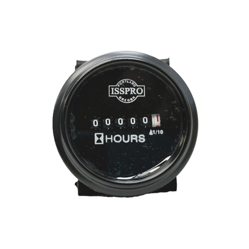ISSPRO 2-1/16 mechanical hourmeter 10-80 VDC black R8861HV