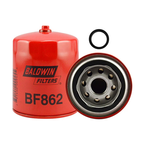 Baldwin BF862 Heavy-Duty Secondary Spin-On Fuel Filter with Removal Nut