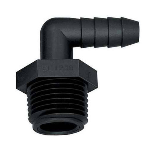 Banjo Hose Barb Elbow, 1″ MNPT x Hose Barb 90° (3EL100)