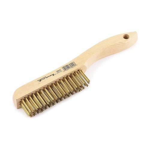 Forney Scratch Brush with Shoe Handle, Brass, 4 x 16 Rows (70519)