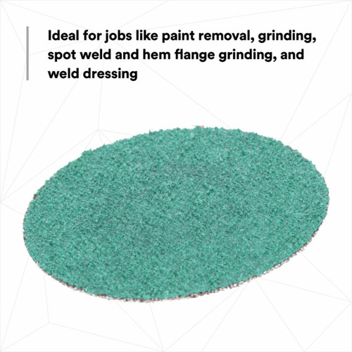 3M™ Roloc Green Corps 80‑Grit 3″ Abrasive Disc (36536)