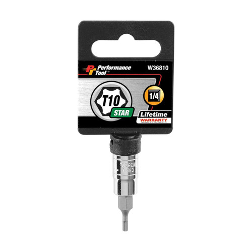 Performance Tool W36810 | 1/4" Drive T-10 Star Bit Socket