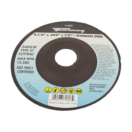 Forney Type 27 Cut-Off Wheel 4-1/2" x 0.045" | 71807