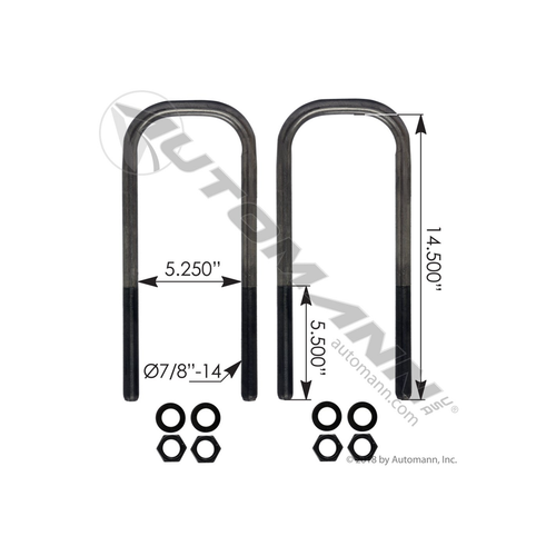 Automann U Bolt Kit 7/8in X 5-1/4in X 14-1/2in (AUBK8866144)