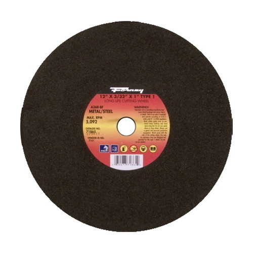 Forney Cutting Wheel, Type 1, 12" x 3/32" x 1", Metal (71865)