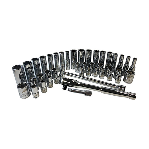 ATD Tools 44-Piece ¼″ Drive 6-Point SAE & Metric Socket Set | 1200