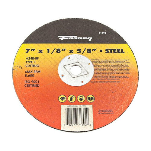 Forney Cut-Off Wheel, Type 1, 7" x 1/8" x 5/8", Metal (71892)