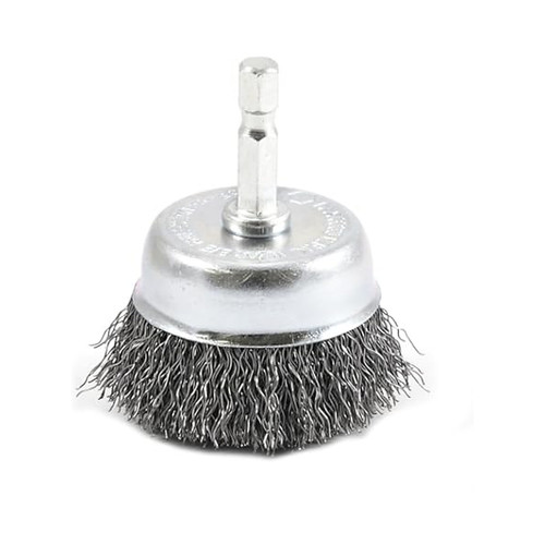 Forney 72731 Crimped Cup Brush | 3" x 1/4" Hex Shank