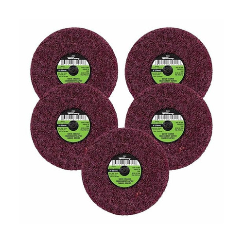 Forney Quick Change Surface Prep Pad, 3 in, Medium Grit, 5-Pack (71607)