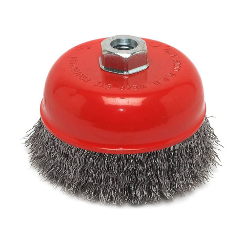 Forney Cup Brush, Crimped, 5" x 0.014" x 5/8"-11 Arbor (72754)