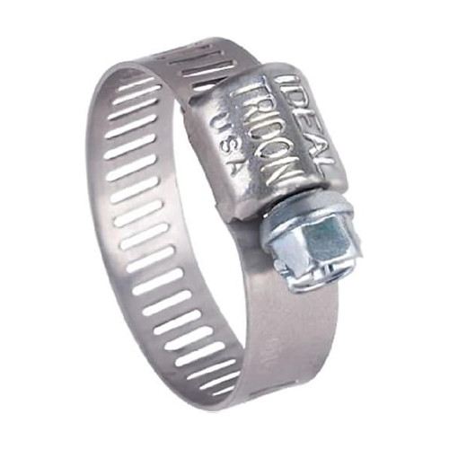 Ideal Tridon 1–2 Series Hose Clamp, 1/2″–1-1/16″, Stainless Band & Housing (50010)
