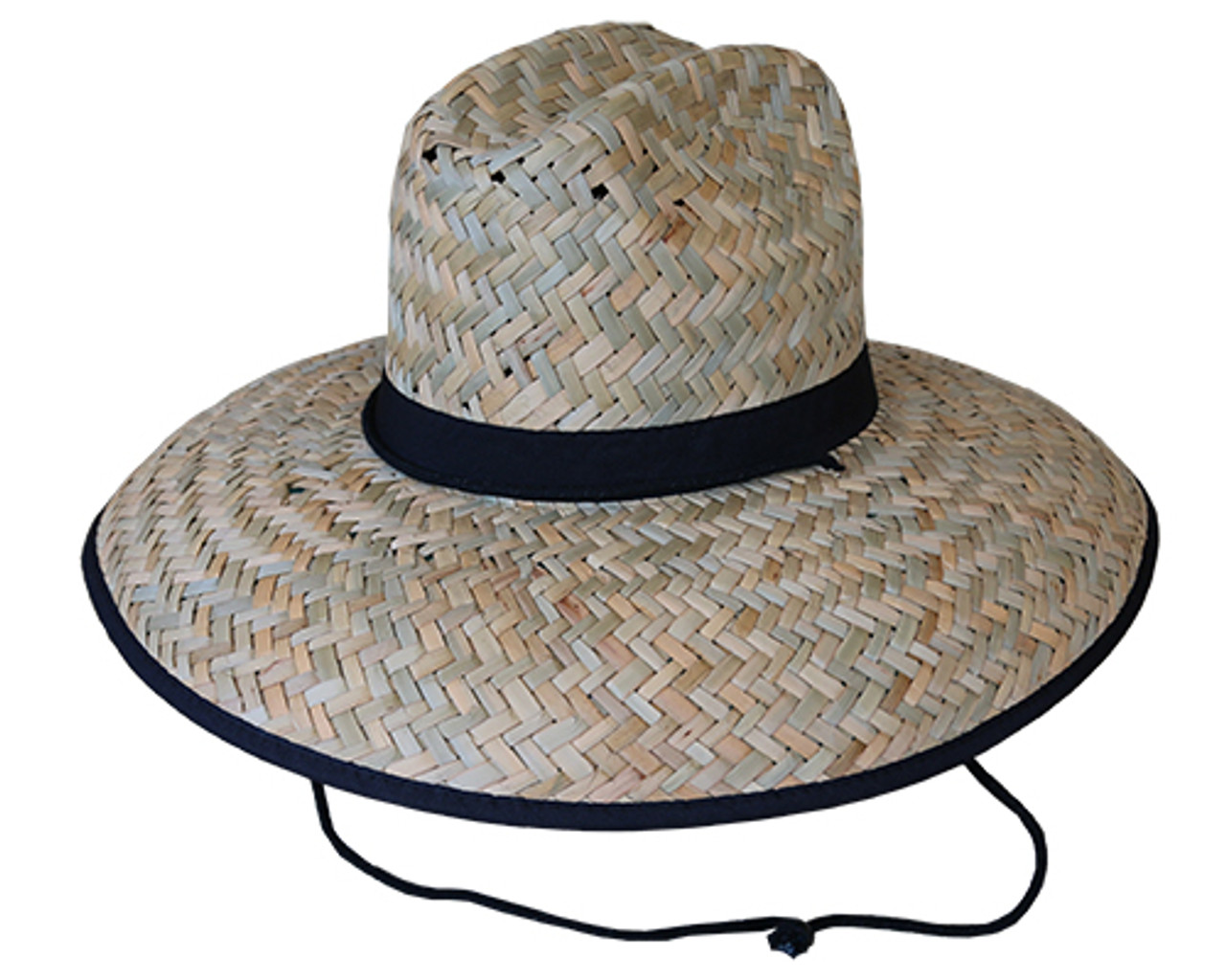 Wide Brim Heavy Leaf Straw Hat (36669) - Wallace Headwear