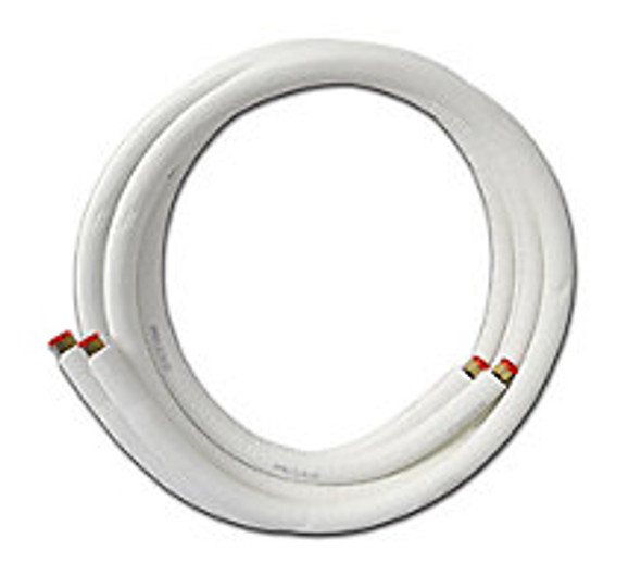 EZ-PULL INSULATED LINESET, FLARE NUT, WHITE MF DL04060825H, 1/4" L X 3/8" S X 1/2" WALL, 25'