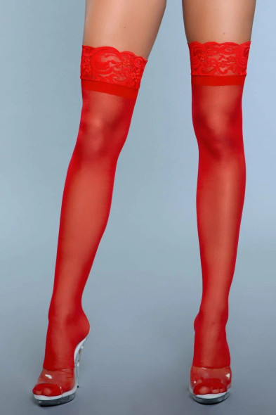 Keep A Secret Thigh Highs - Red