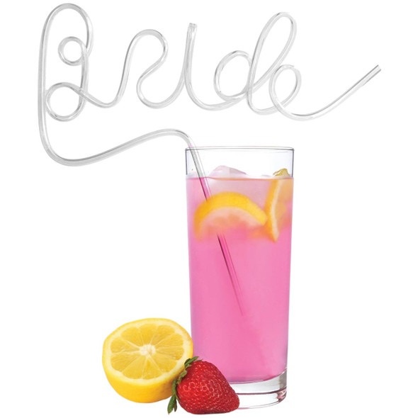 Glitterati Bride Straw - White