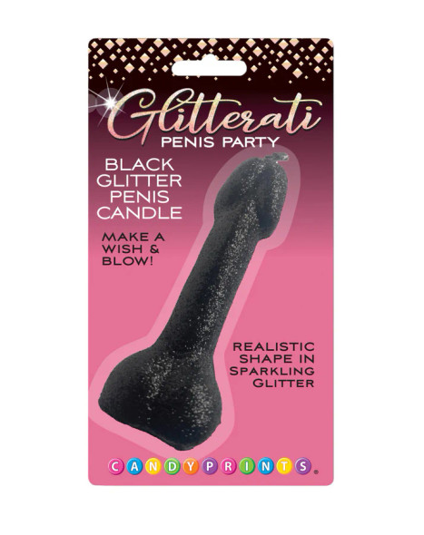 Black Glitter Penis Candle