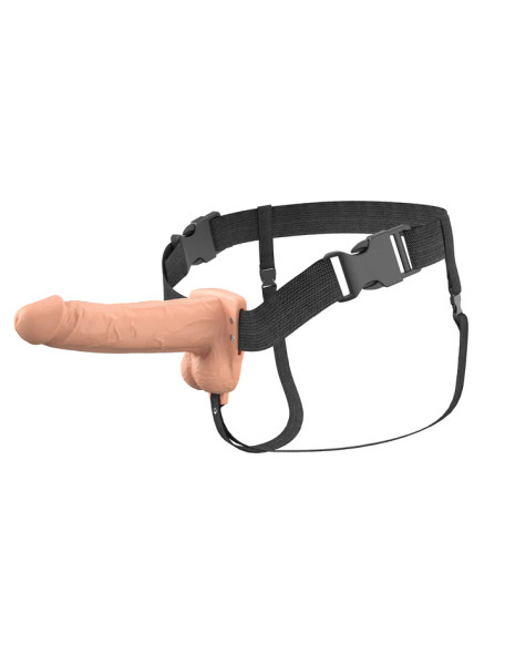 7" Vibrating Hollow Silicone Strap-On