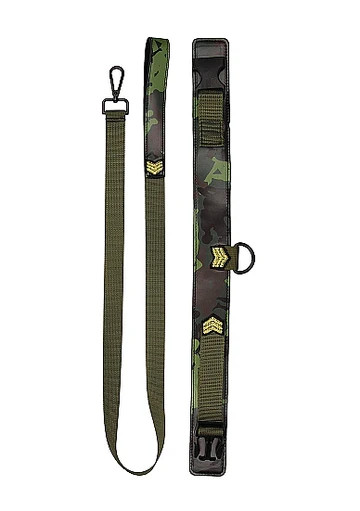 Army Theme Collar w/ Leash
