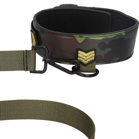 Army Theme Collar w/ Leash
