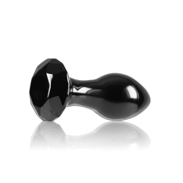 Crystal Gem Shaped Plug - Black