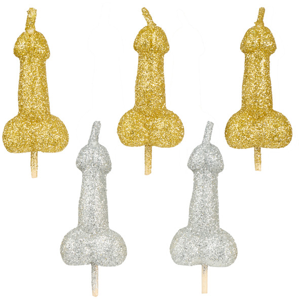 5 Sparkling Penis Party Candles