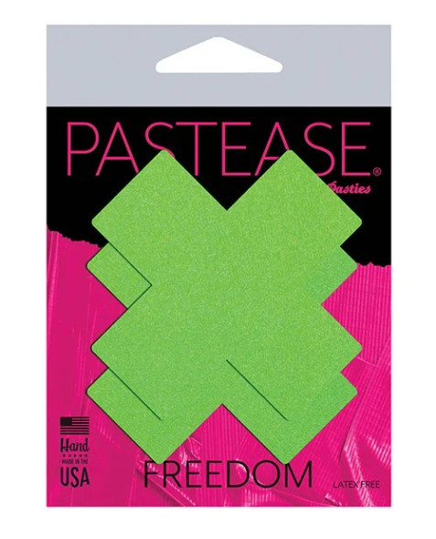 Neon Green Cross Nipple Pasties