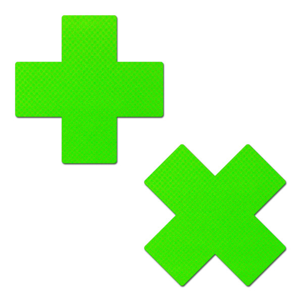 Neon Green Cross Nipple Pasties