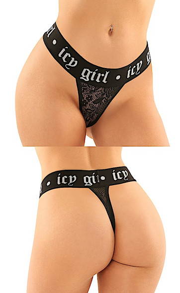 Icy Girl 2pc Metallic Boyfriend Brief & Lace Thong