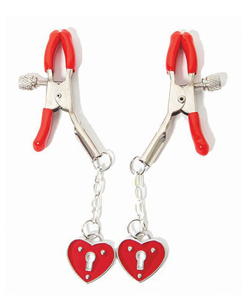 Red Heart Charm Nipple Clamps