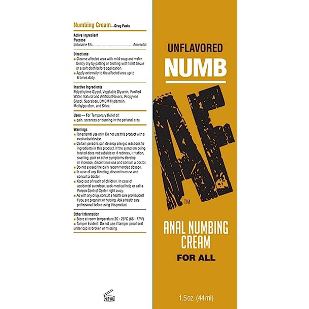 Anal Numbing Cream