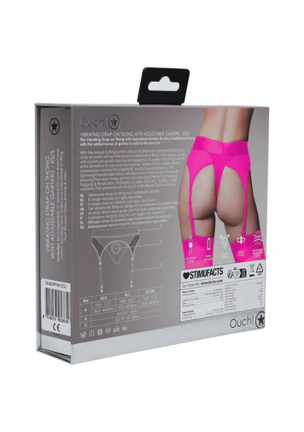 Vibrating Strap-On Thong w/ Garters
