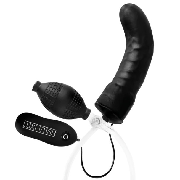 6" Inflatable Vibrating Curved Dildo