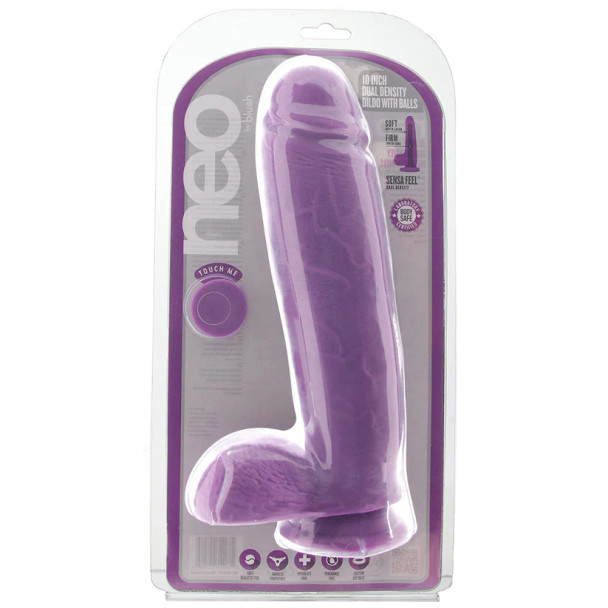 Neo 10" Dual Density Dildo w/ Balls